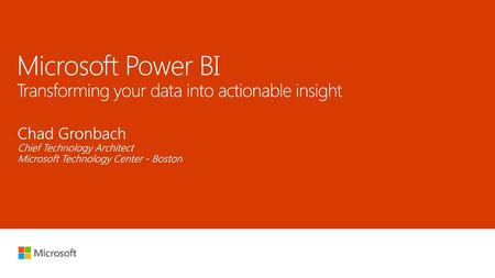 Microsoft Power BI Transforming your data into actionable insight