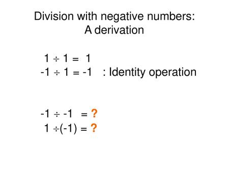 Division with negative numbers: