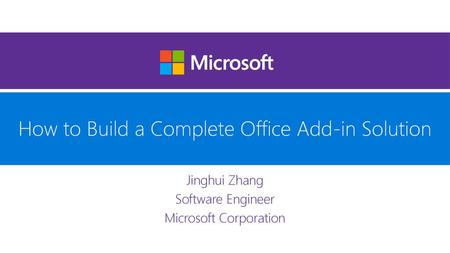 How to Build a Complete Office Add-in Solution