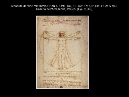 Leonardo da Vinci VITRUVIAN MAN c Ink, 13-1/2 × 9-5/8 (34