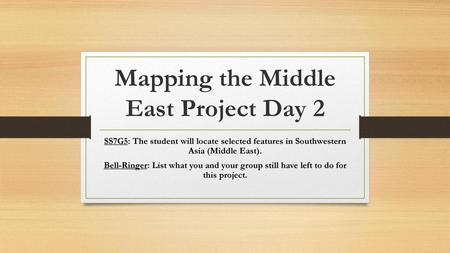 Mapping the Middle East Project Day 2