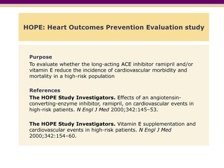 HOPE: Heart Outcomes Prevention Evaluation study