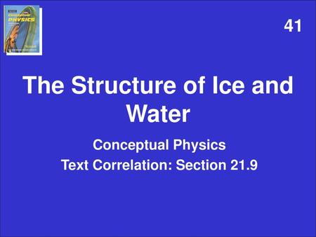 The Structure of Ice and Water