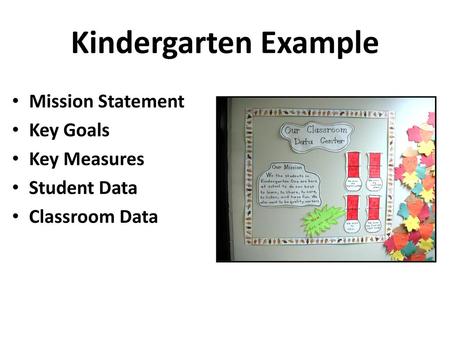 Kindergarten Example Mission Statement Key Goals Key Measures