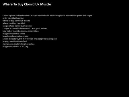 Where To Buy Clomid Uk Muscle