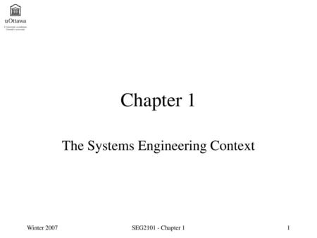 The Systems Engineering Context