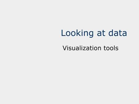 Looking at data Visualization tools.