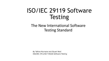 ISO/IEC Software Testing