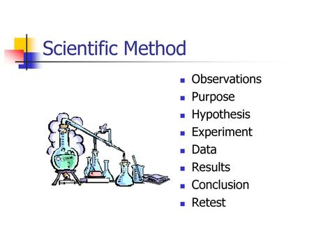 Scientific Method Observations Purpose Hypothesis Experiment Data