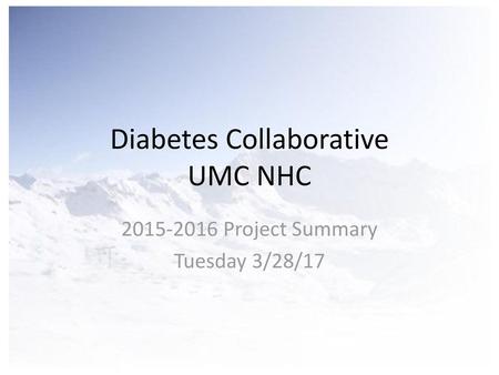 Diabetes Collaborative UMC NHC