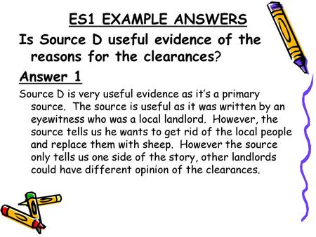 Is Source D useful evidence of the reasons for the clearances?