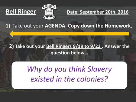 Why do you think Slavery existed in the colonies?