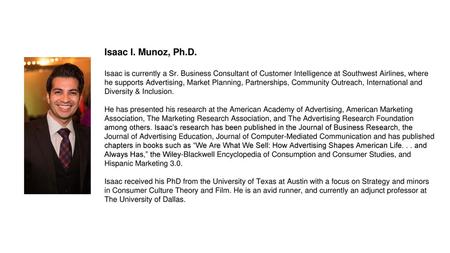 Isaac I. Munoz, Ph. D. Isaac is currently a Sr
