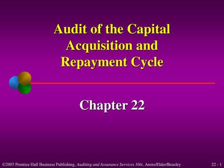 Audit of the Capital Acquisition and Repayment Cycle