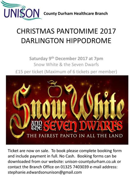 CHRISTMAS PANTOMIME 2017 DARLINGTON HIPPODROME