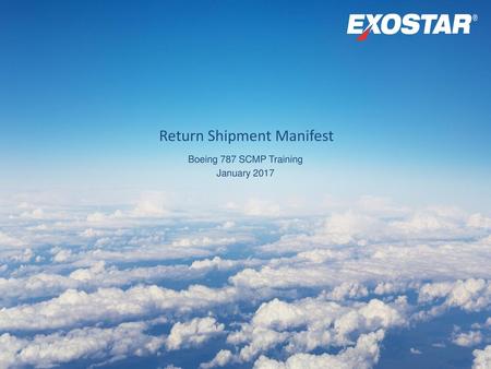 Return Shipment Manifest