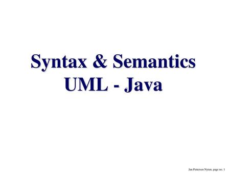 Syntax & Semantics UML - Java