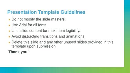 Presentation Template Guidelines