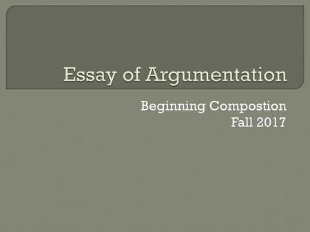Essay of Argumentation