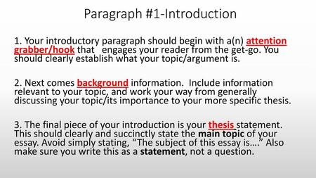 Paragraph #1-Introduction