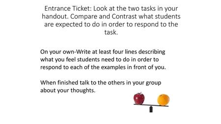Entrance Ticket: Look at the two tasks in your handout