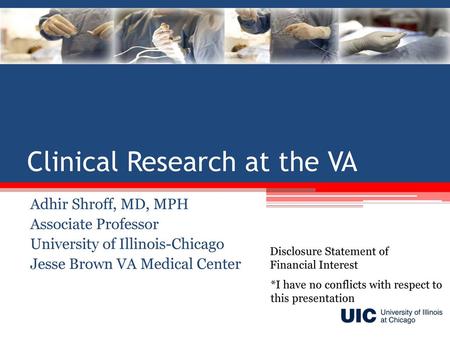 Clinical Research at the VA