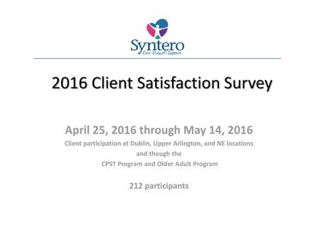 2016 Client Satisfaction Survey