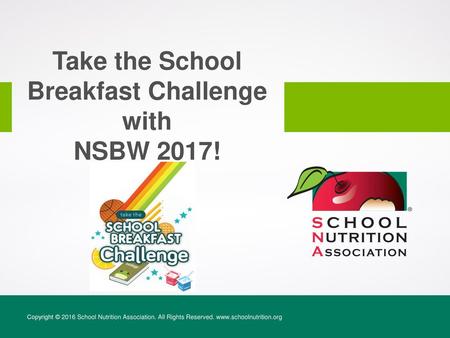 Take the School Breakfast Challenge with NSBW 2017!