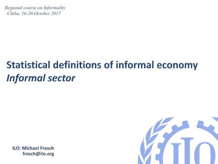 Statistical definitions of informal economy Informal sector