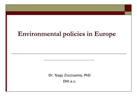 Environmental policies in Europe