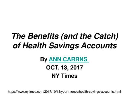 The Benefits (and the Catch) of Health Savings Accounts