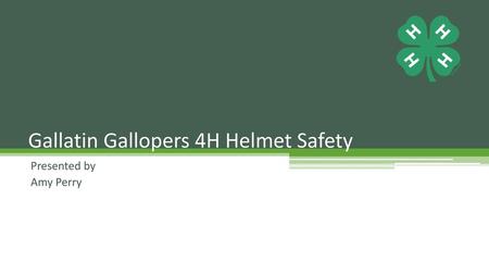 Gallatin Gallopers 4H Helmet Safety