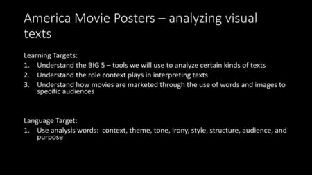 America Movie Posters – analyzing visual texts
