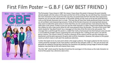 First Film Poster – G.B.F ( GAY BEST FRIEND )