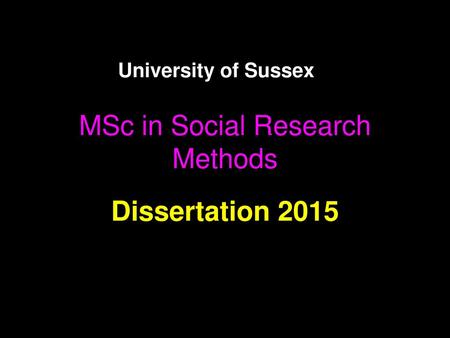 MSc in Social Research Methods