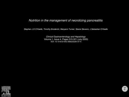Nutrition in the management of necrotizing pancreatitis
