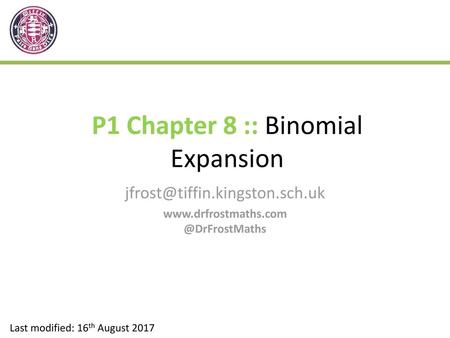 P1 Chapter 8 :: Binomial Expansion