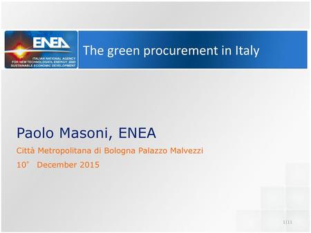 The green procurement in Italy