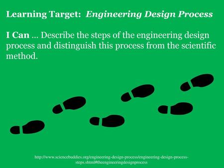 Learning Target: Engineering Design Process