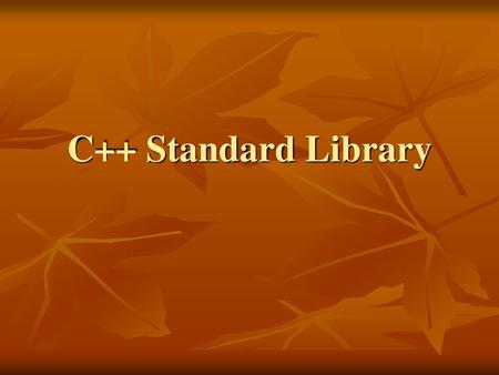 C++ Standard Library.