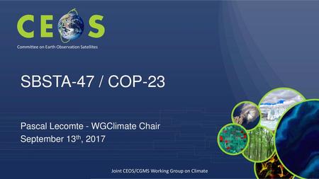 Pascal Lecomte - WGClimate Chair September 13th, 2017