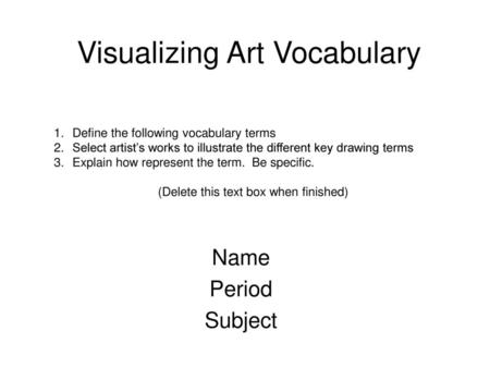 Visualizing Art Vocabulary