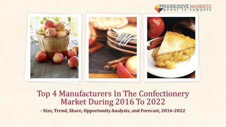 Top 4 Manufacturers In The Confectionery Market During 2016 To Size, Trend, Share, Opportunity Analysis, and Forecast,