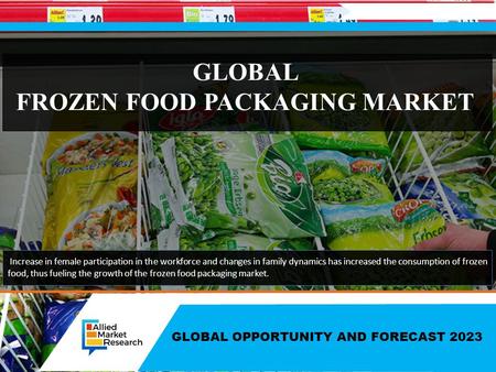 GLOBAL OPPORTUNITY AND FORECAST 2023 GLOBAL FROZEN FOOD PACKAGING MARKET Increase in female participation in the workforce and changes in family dynamics.