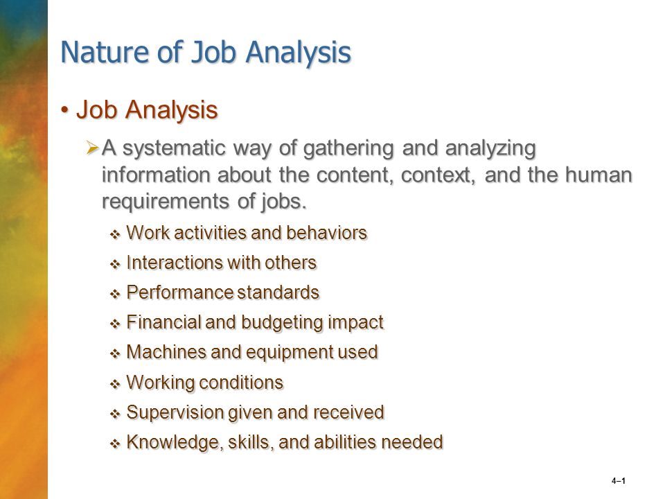 Ung ekstra Slange Nature of Job Analysis Job Analysis - ppt video online download