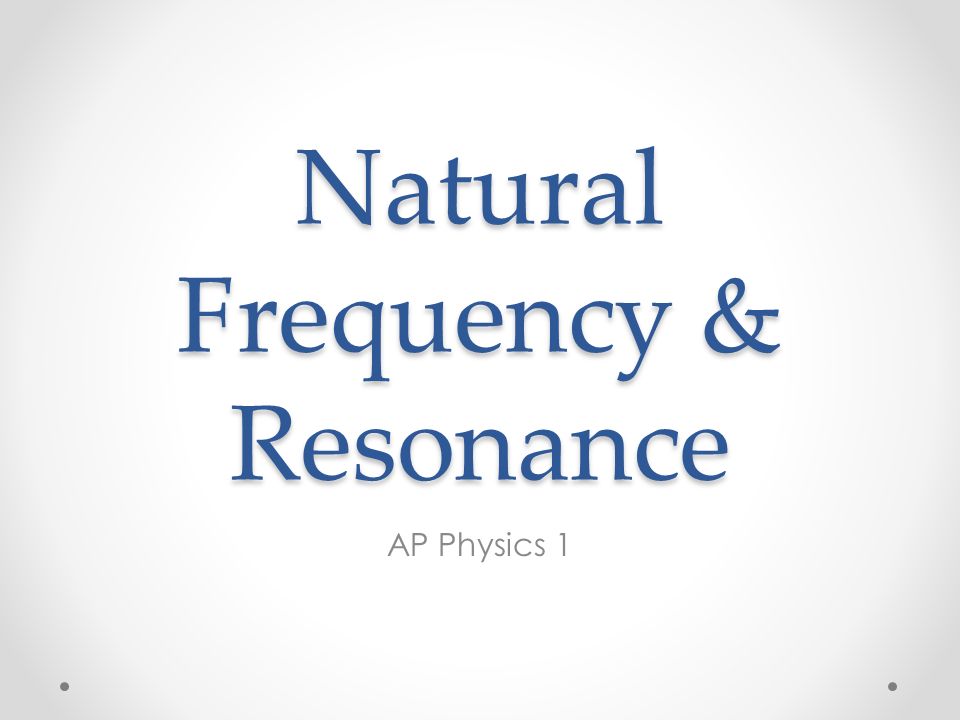 resonance frequency physics
