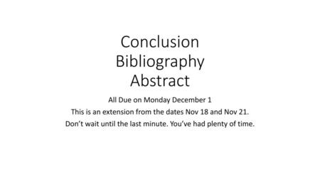Conclusion Bibliography Abstract