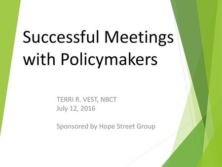 Successful Meetings with Policymakers