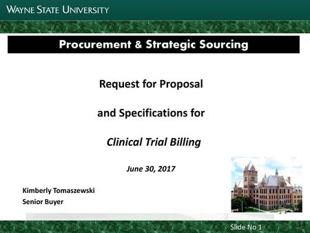 Procurement & Strategic Sourcing Clinical Trial Billing
