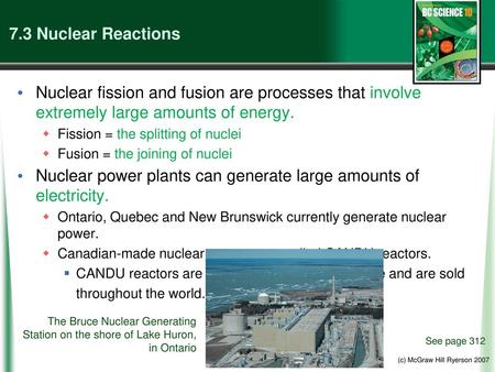 Nuclear power plants can generate large amounts of electricity.